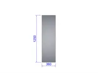 Sideglas Gothic 83 cm mur