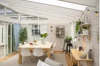 Frittstående hagestue med pulttak
